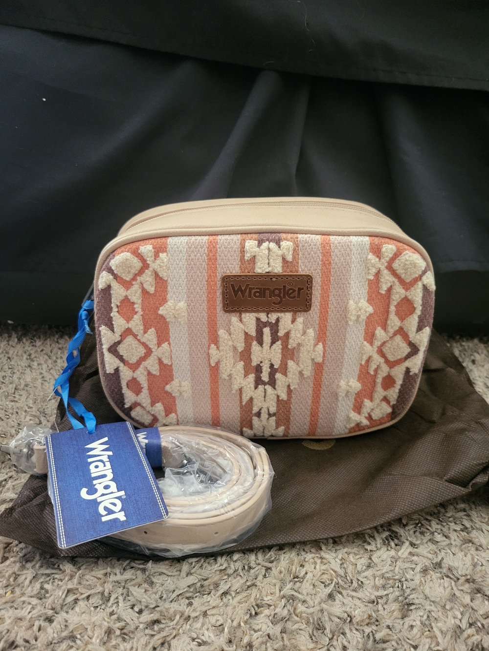 Wrangler Beige & Terracotta Patterned Crossbody